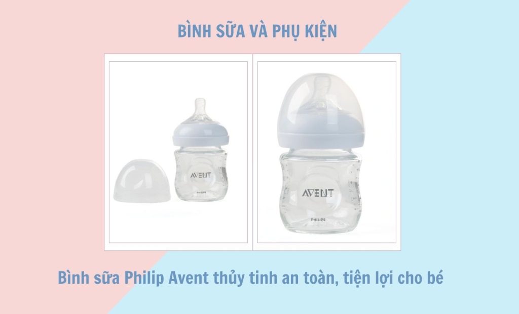 Bình sữa Philip Avent thủy tinh an toàn, tiện lợi cho bé