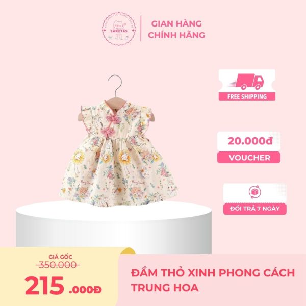 Đầm thỏ xinh phong cách Trung Hoa