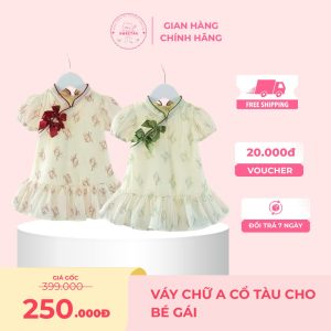Váy chữ A cổ tàu