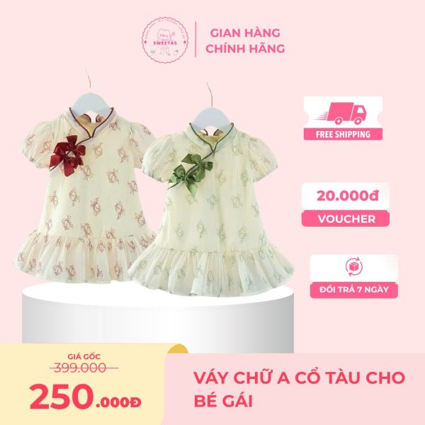 Váy chữ A cổ tàu