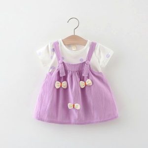 Váy yếm màu tím cho bé gái